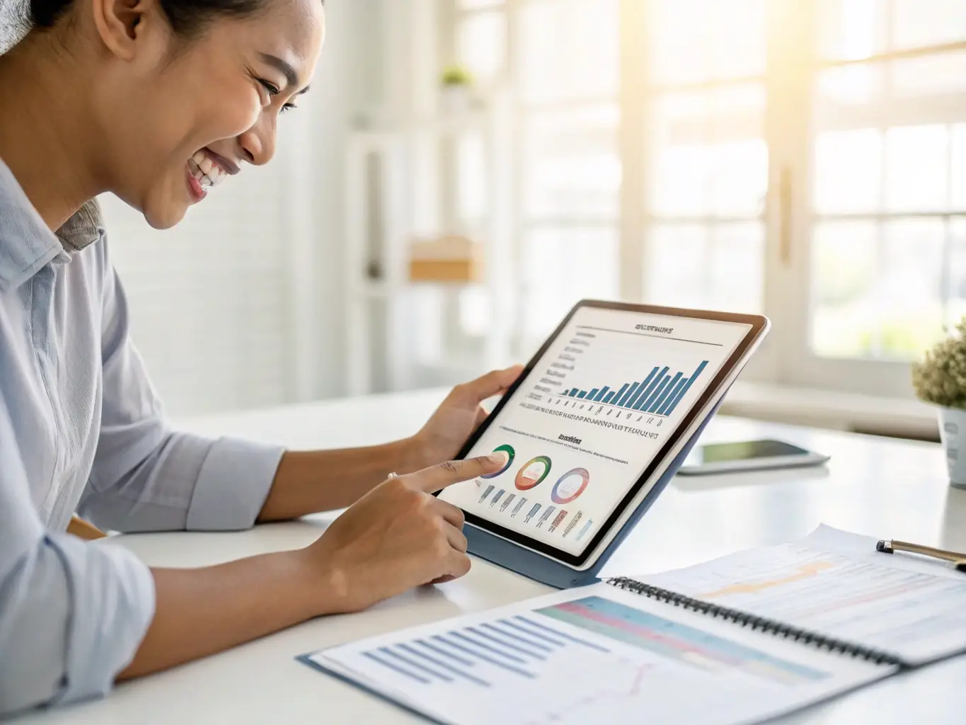 An automated expense report being generated on a tablet, showcasing the efficiency and time-saving benefits of Brex's expense management tools.